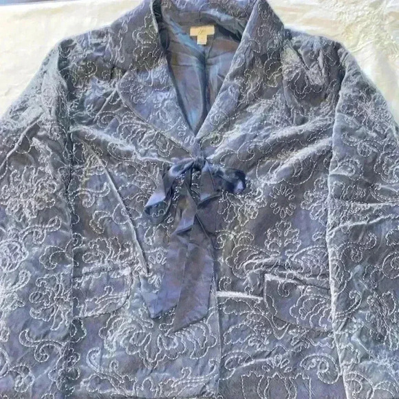 J Jill velour embroidered blazer - Picture 1 of 6